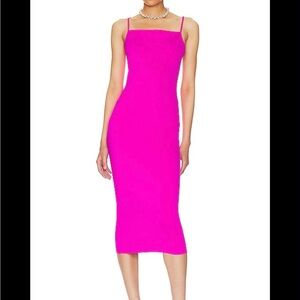 Good American Vibrant Pink Midi Dress